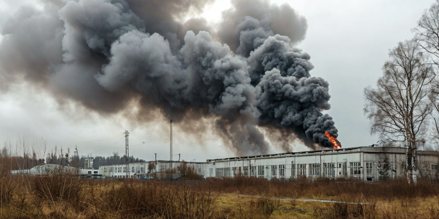 Пожар на складе с маслом в Брянске